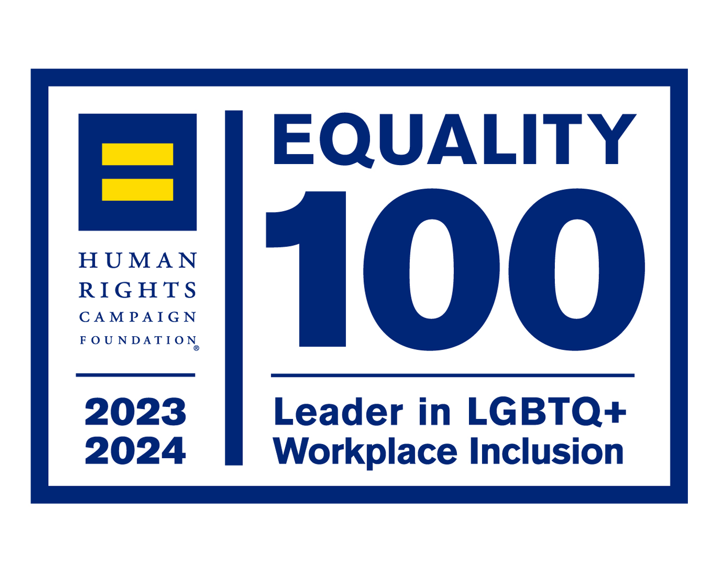 Equality 100 - Leader in LGBGQ+ Workplace Inclusion